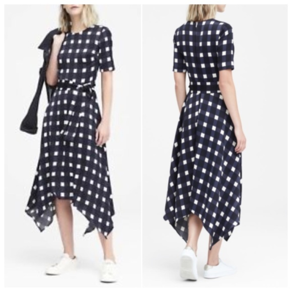 Banana Republic Dresses & Skirts - Banana Republic Handkerchief Hem Blue Multi Dress